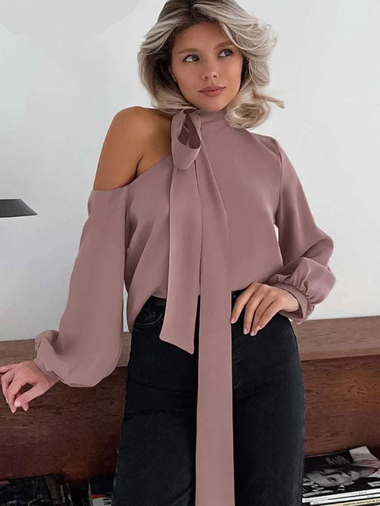 One Shoulder Women Blouse